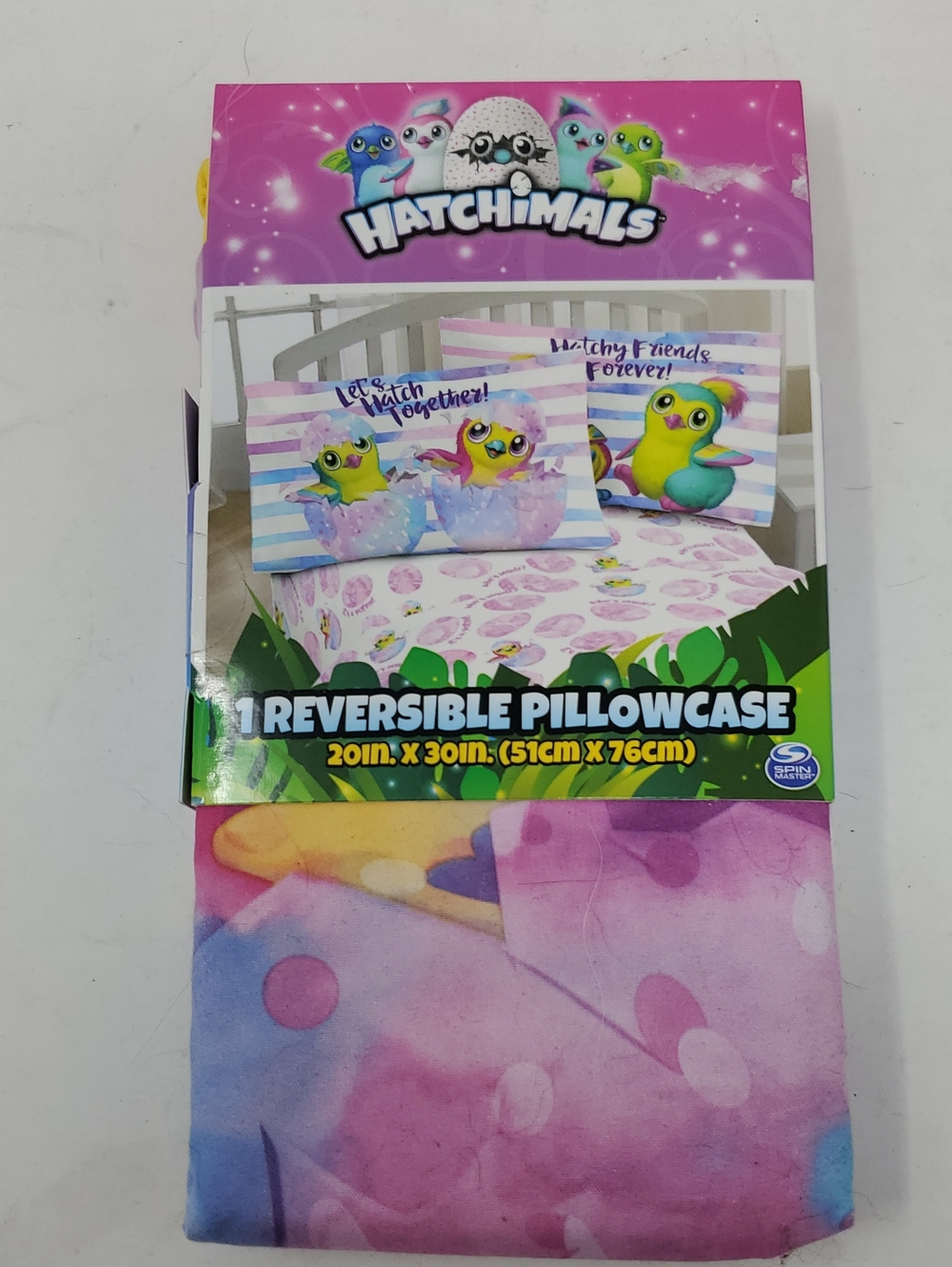 Hatchimals Pink Reversible Pillowcase - Kids Bedding